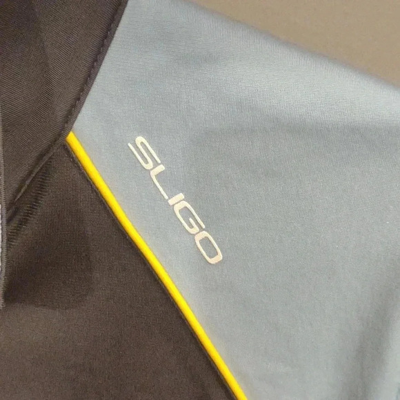 Sligo Golf men's gray light blue quarter zip long sleeve fleece lined pullover - Picture 2 of 6